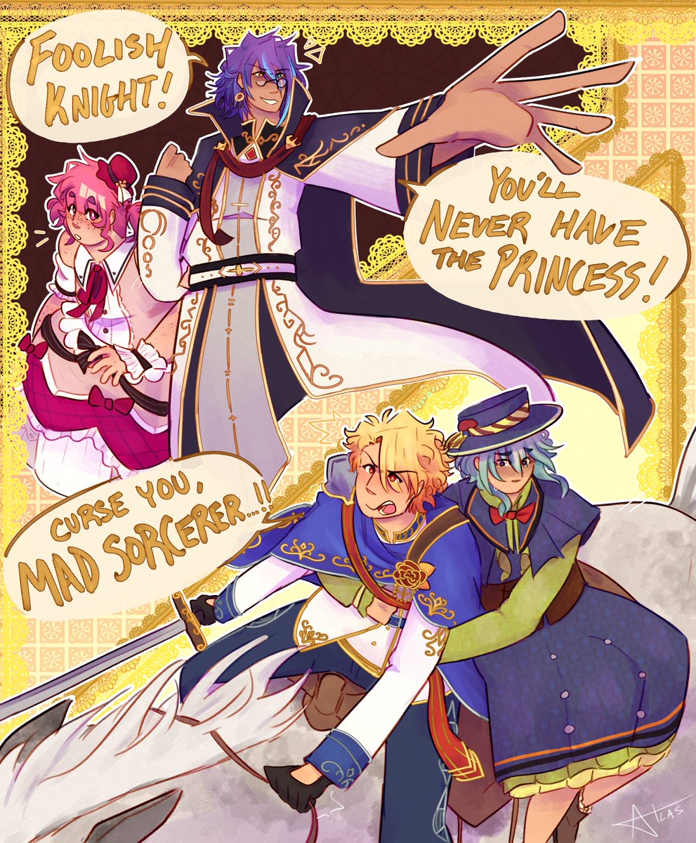 atlasofgalaxies's tweet image. When a wicked sorcerer kidnaps the fair princess, her loyal knight sets off to rescue her. Along the way, he enlists the help of a shy songstress who seems to know more about the sorcerer than she initially lets on ...

happy day one of polysho week!! #PolyshoWeek2023 #prsk_FA