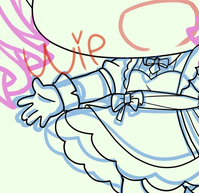 企画SD1人目やっと線画に入ったよwip 