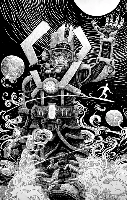 Galactus and Surfer commission 