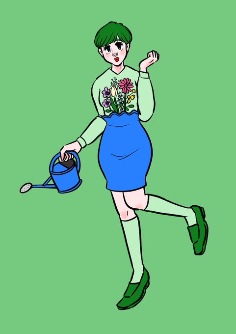 「standing watering can」 illustration images(Latest)