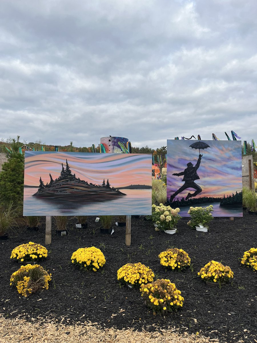 You have one more week to visit the fall festival near Huntsville @sandhillnursery I had the chance to create a whole outdoor gallery walk made completely with spray paint!