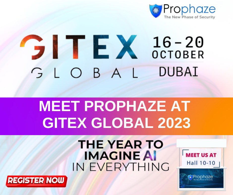 prophaze's tweet photo. Exciting news! #Prophaze is at #GITEXGLOBAL #Dubai from Oct 16-20. Discover cutting-edge web #Security solution at our booth. Let's enhance your #websecurity strategy. Stay tuned for updates! Reach out at MEA@Prophaze.com or +91 9717272627.  #TechEvent #GITEX2023 #الإجتياح_البري https://t.co/c9cIdw3vdX