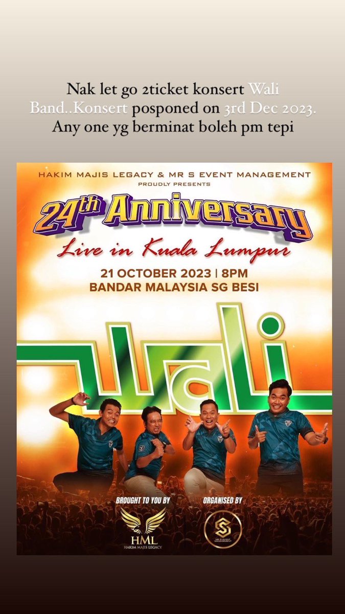 nurhamimie's tweet image. Reason nak jual sebab dah ada program lain on 3rd Dec. #waliband