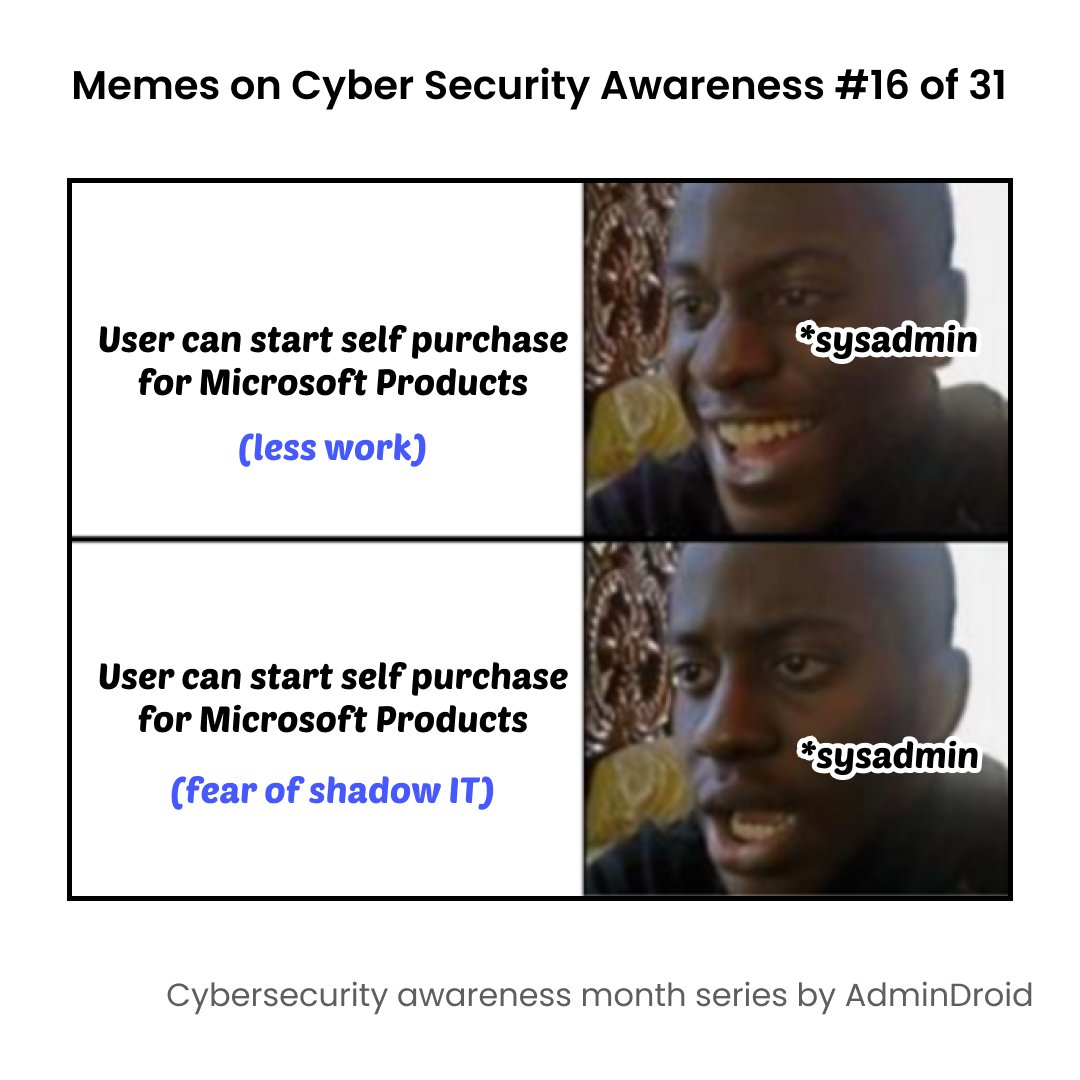 365Reports's tweet image. While self-service purchases might seem convenient, they stir up trouble in the compliance &amp;amp; shadow IT risks! So, hit the disable button on those self-service purchases for Microsoft 365 products!🚫

blog.admindroid.com/disable-self-s…  #Microsoft365 #AdminDroid #SysAdmin #Cybersecurity