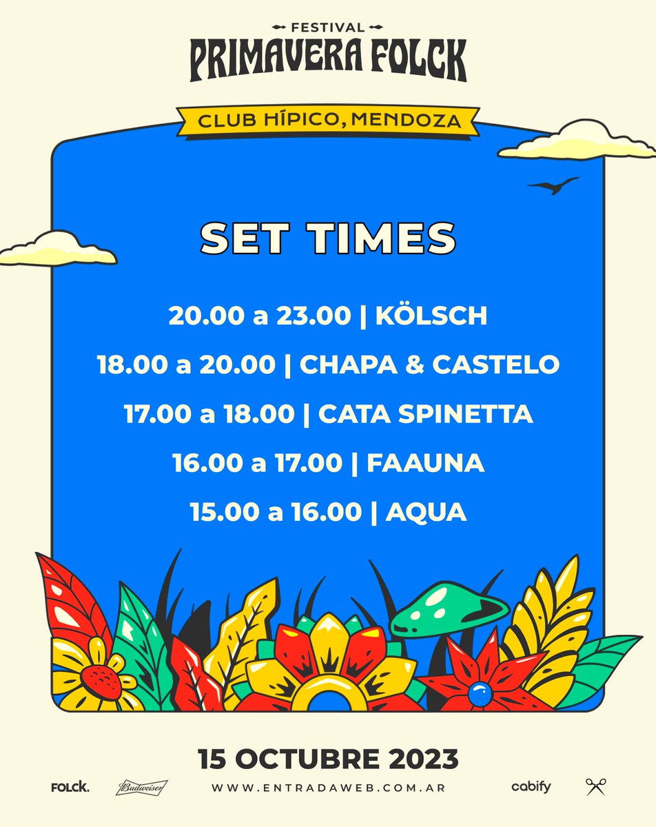 Los horarios de HOY: 

#PrimaveraFOLCK