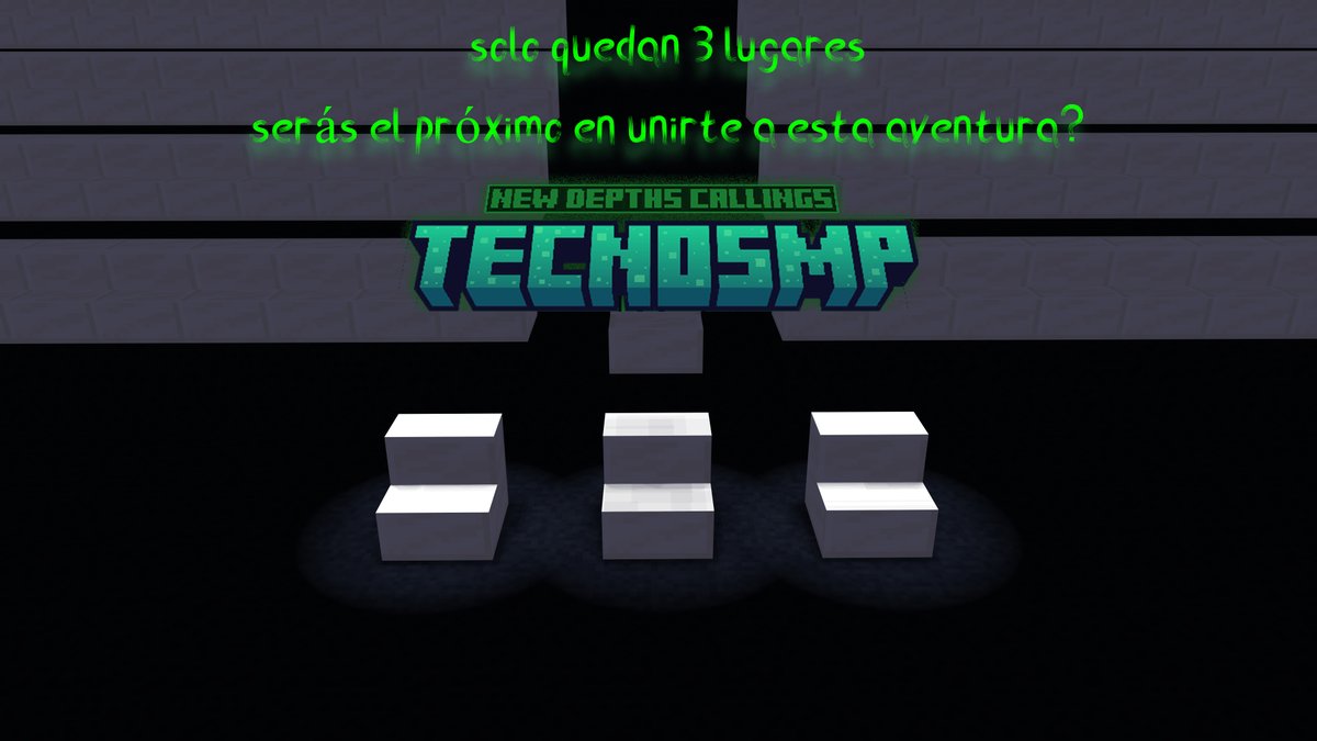 ElTecnoSMP's tweet photo. solo quedan 3 lugares, si quieren participar mándenos mensaje al privado, ¡rápido antes que se agote el lugar!. https://t.co/SU9y9PDd9u