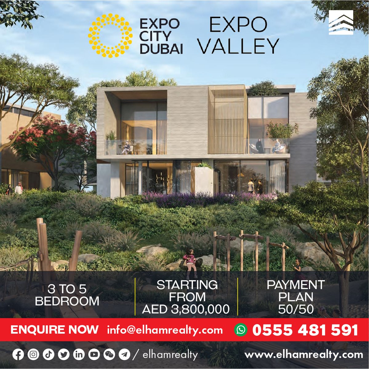 elhamrealty's tweet photo. 🌟Expo Valley at Expo City Dubai by Expo Dubai Group! 🌟

🏡 Starting From: AED 3.8 M
🚀 STATUS: New Launch

🏘️ Duets
🏡 Villa
🏡 Townhouse
💰 Down Payment: 10%
📈 Payment Plan: 50/50
🏗️ Handover: Q4 - 2025
#elhamrealty #ereae https://t.co/FOmX9vZX6y