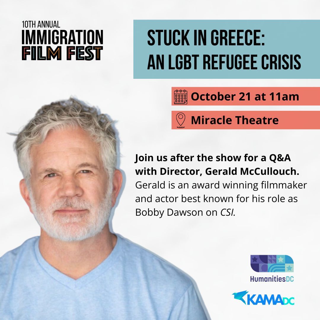 This Saturday, we'll hear from Director Gerald McCullouch after a screening of "Stuck in Greece: An LGBT Refugee Crisis," which follows a group of LGBTQ refugees fleeing persecution and now finding themselves trapped in Greece.

Learn more and get tickets: buff.ly/3tvGtil