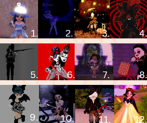 amaralynette04's tweet photo. Avatar Elimination Round 2! 

Theme: Your 2023 Eveningfall Costume!

Rules:
-No cheating
-Vote out 5 outfits (5 of your least favorites)
-Be respectful
-Retweet with tags + like

Good luck and have fun!

#AE #royalehigh #royalehighae #rhd #Eveningfall #halloween #goodluck https://t.co/3hdJFLqNmL