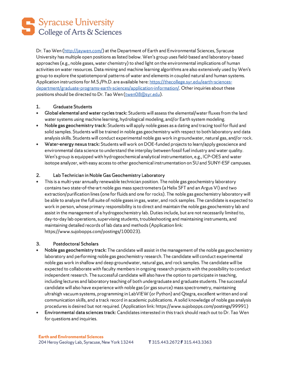 Tao Wen 文涛 (@jaywt) on Twitter photo Thanks for helping RT. Multiple positions in my group <a href="/SUEarthEnvSci/">Syracuse University Earth & Environmental Sciences</a> @ArtSciencesSU I am at #GSA23 <a href="/geosociety/">geosociety</a> this week. Track me down by email if you want to chat about any of these positions. I will be at <a href="/gsageoinfo/">GSA Geoinformatics and Data Science</a> booth 2-4 PM Mon. and 10-12 Tues. Free to chat there too. Thanks for helping RT. Multiple positions in my group <a href="/SUEarthEnvSci/">Syracuse University Earth & Environmental Sciences</a> @ArtSciencesSU I am at #GSA23 <a href="/geosociety/">geosociety</a> this week. Track me down by email if you want to chat about any of these positions. I will be at <a href="/gsageoinfo/">GSA Geoinformatics and Data Science</a> booth 2-4 PM Mon. and 10-12 Tues. Free to chat there too.