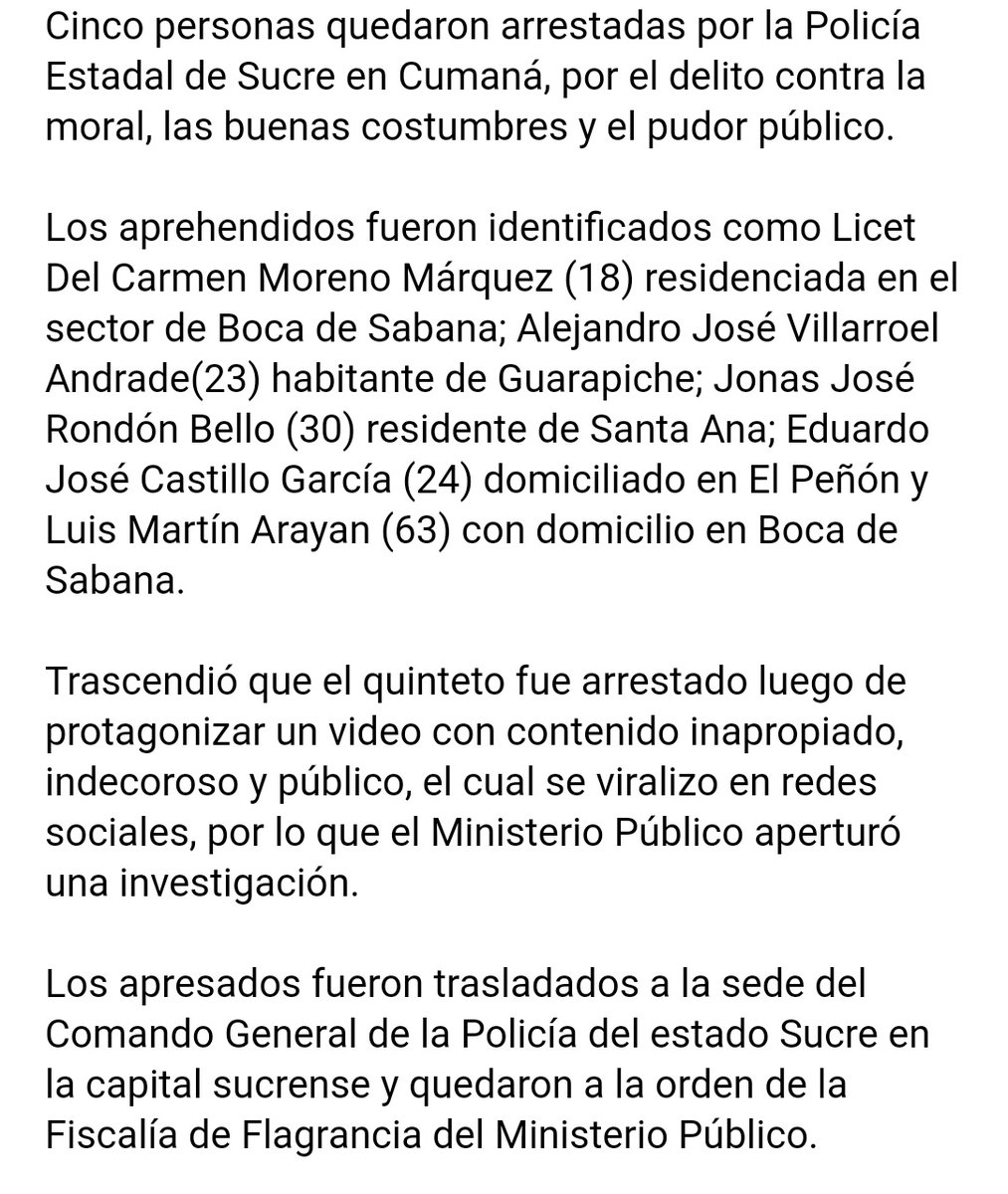 Richelle_ABC's tweet photo. ¿Ustedes recuerdan el caso de los 33 verdad?  Así como el delito que se les tipificó?
Pues yo afirmé: "Así como hoy fueron por ellos mañana irán por ustedes".

Aquí un caso en Cumaná. En lugar privado. 

Pd: como estos eran heteros si los publicaron de espaldas https://t.co/lTftDKB1hI