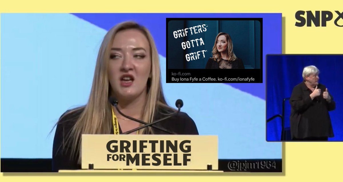 Jpjm1964's tweet photo. @ColumboPolitics @theSNP conference this year really is the gift that keeps on giving ! Comedy gold ! π€£π€£π€£ #Grifters #SNPComedyClub #IonaFyfe #GriftersGottaGrift #snpconference #SNP23 https://t.co/kkdV8GImfU