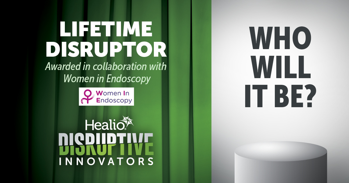 Leader, innovator, Lifetime Disruptor. Join us as Healio & @WomeninEndo present the Lifetime Disruptor award to a leader in the field of GI at the Disruptive Innovators event. Hosted by @EdwardLoftus2 & @realDoctorUgo, the event will be held 10/22 7 PM. bit.ly/3OyPBd8