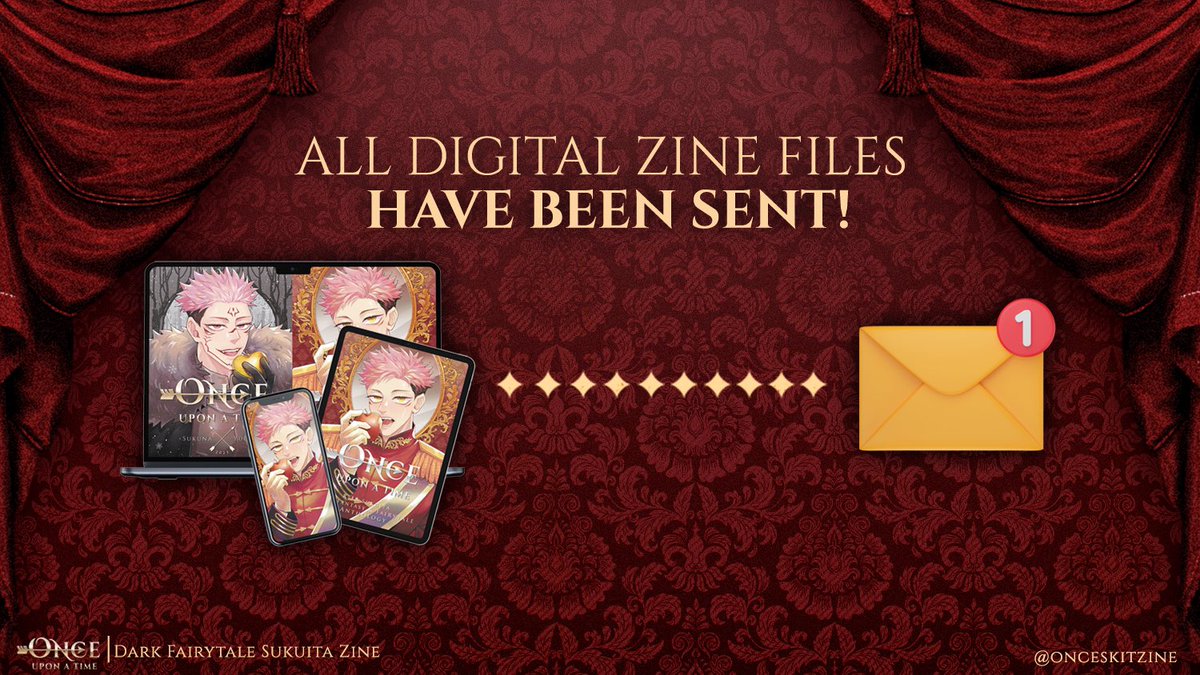 onceskitzine's tweet photo. ✦ all digital zine pdfs have been sent ✦

Files have been sent through email—if you don’t see it, make sure you check your spam &amp; if you still can’t find it, please email the email in the pinned tweet. 

Thank you to everyone for a successful project completion ✨ https://t.co/xe2LgZiROT