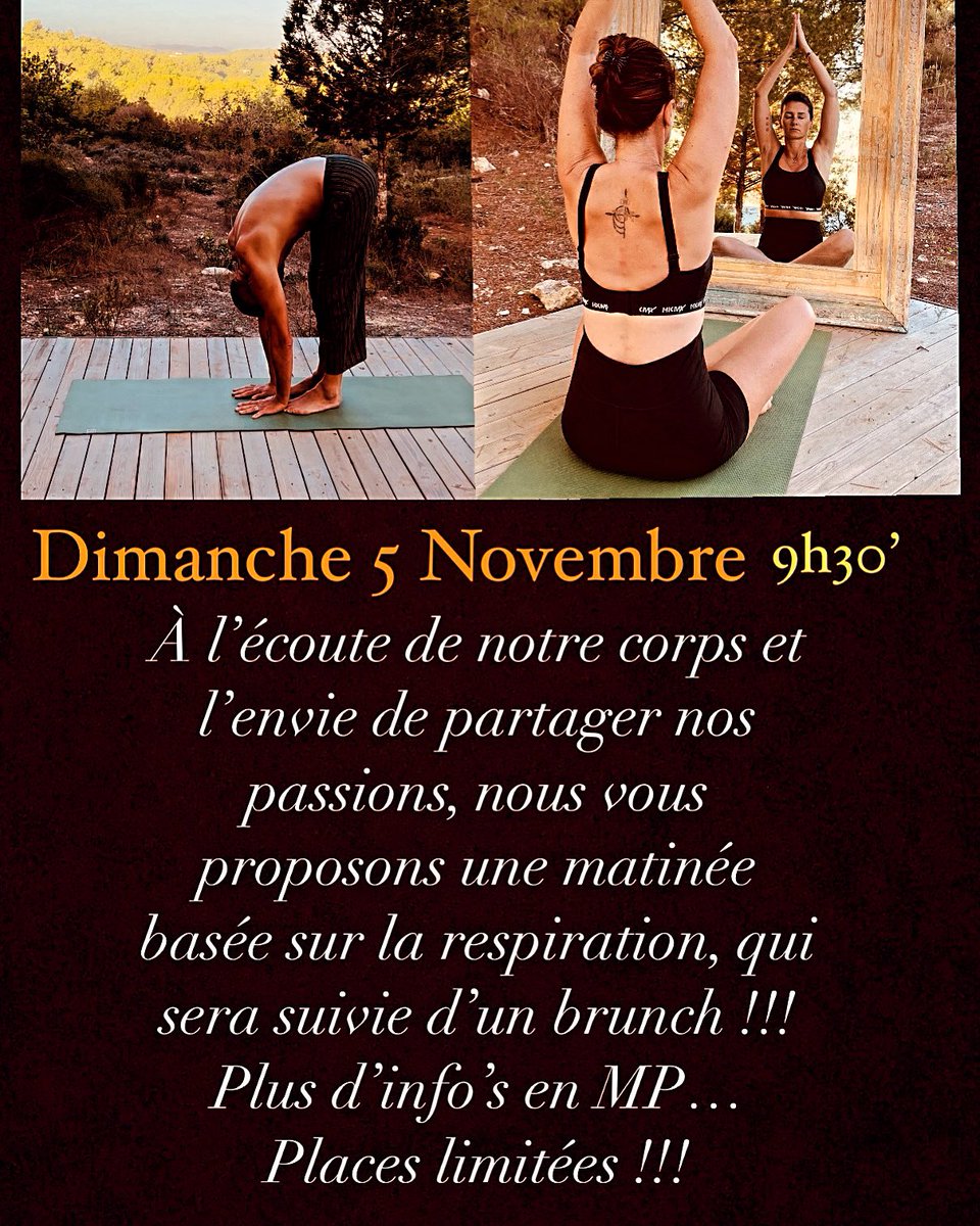 philvandewalle's tweet photo. Rejoignez nous !!!
 (@VERJANS3 &amp; moi même)
Le Dimanche 5 Novembre à 9h30’!
Prenons ensemble une bouffée d’air, un p’tit break bien mérité, quelques heures de bien être sous le thème de la respiration !!!! 
S.Y.M. 
( Streching/Yoga/Méditation)
Plus d’infos en MP… https://t.co/UrAWyMYxqf