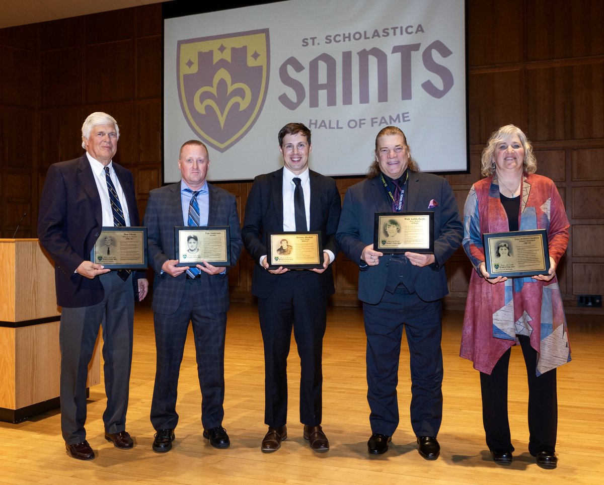 CSSsaints's tweet photo. 𝑭𝒐𝒓𝒆𝒗𝒆𝒓 𝑺𝒂𝒊𝒏𝒕𝒔

Congratulations again to our 2023 CSS Hall of Fame Class! 💙💛

Left to right: Don Olson (former AD), Tim Anderson (Distinguished Service-Baseball), Jeremy Hecker (Skiing), Walt Aufderheide (Hockey) and Stacy (Pelletier) Deadrick (Basketball). https://t.co/PMZHsGAyUI