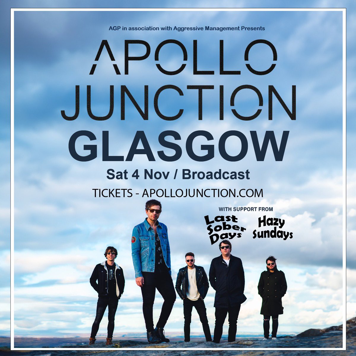 🏴󠁧󠁢󠁳󠁣󠁴󠁿GLASGOW🏴󠁧󠁢󠁳󠁣󠁴󠁿 Apollo Junction have never crossed the border. We’re coming to Broadcast on Saturday 4th November. It’s going to go off 💥 handful of tickets left, links in the usual places 🙌