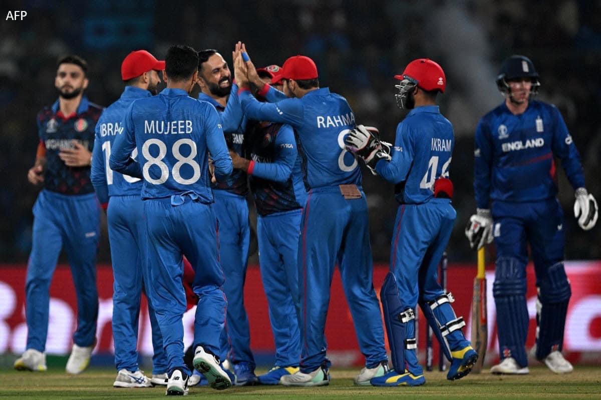 Congratulations Afghanistan on the historical win against England #CWC23. Very pleased for <a href="/MohammadNabi007/">Mohammad Nabi</a> to be part of this occasion,while playing his 150th ODI for AFG.
