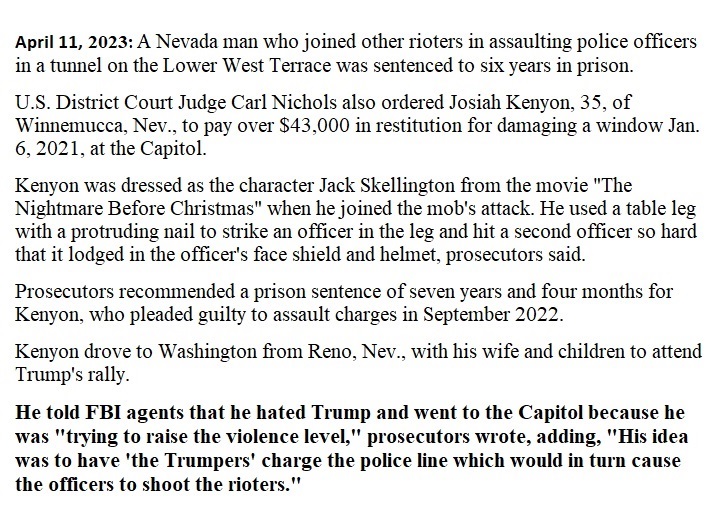 @kevrector @howardblume @MackenzieMays @jimcookeIII 'Read my latest . . : where?

Oh never mind it - I searched and unfortunately found it. 

Never a story when the much more organized and effective left does this 100 times more often.

Also, see attached - there was a lot of this at the Jan 6th Capitol incident: