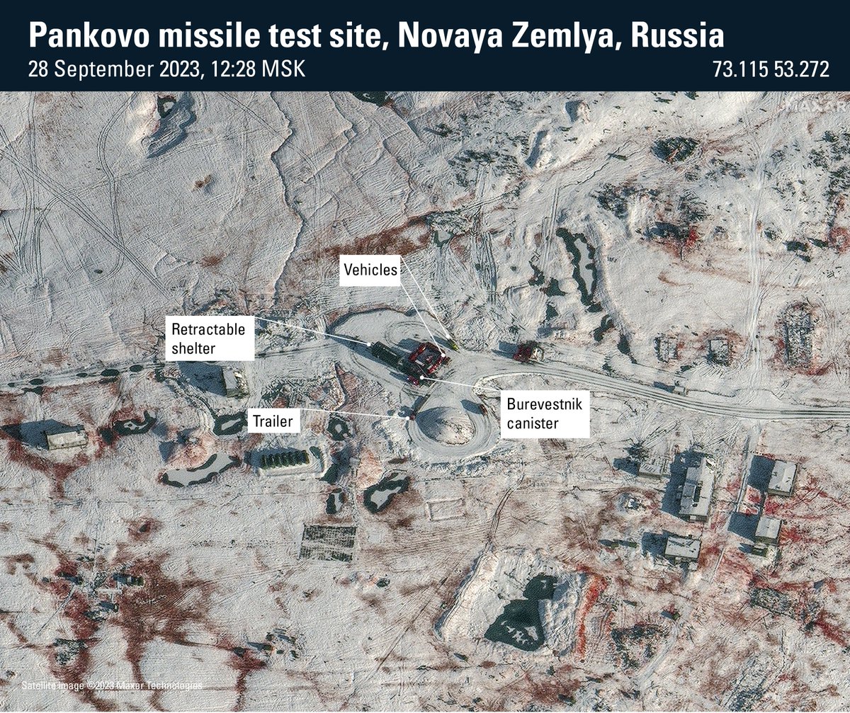 I wrote about Russia’s recent likely test of Burevestnik, a developmental nuclear-powered, nuclear-armed cruise missile in this @IISS_org piece: iiss.org/online-analysi… Click the above link to read more and enjoy the satellite imagery courtesy of📷@Maxar.