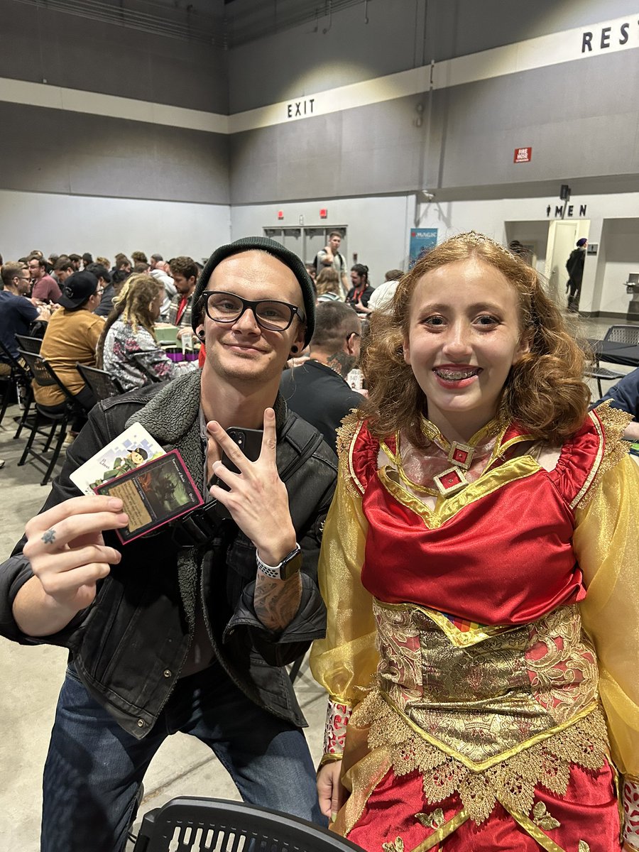 DanaFischerMTG's tweet photo. One thing I’ve been able to do at @LaughingMtg #MXPPortland #CommandFestPortland is hand out fun promo cards to my opponents and others who come by. See here for some pictures including one with a viewer of our stream, @Firebert1 .

Come see me to get promos while I have them! https://t.co/ZYOd5iDUmZ