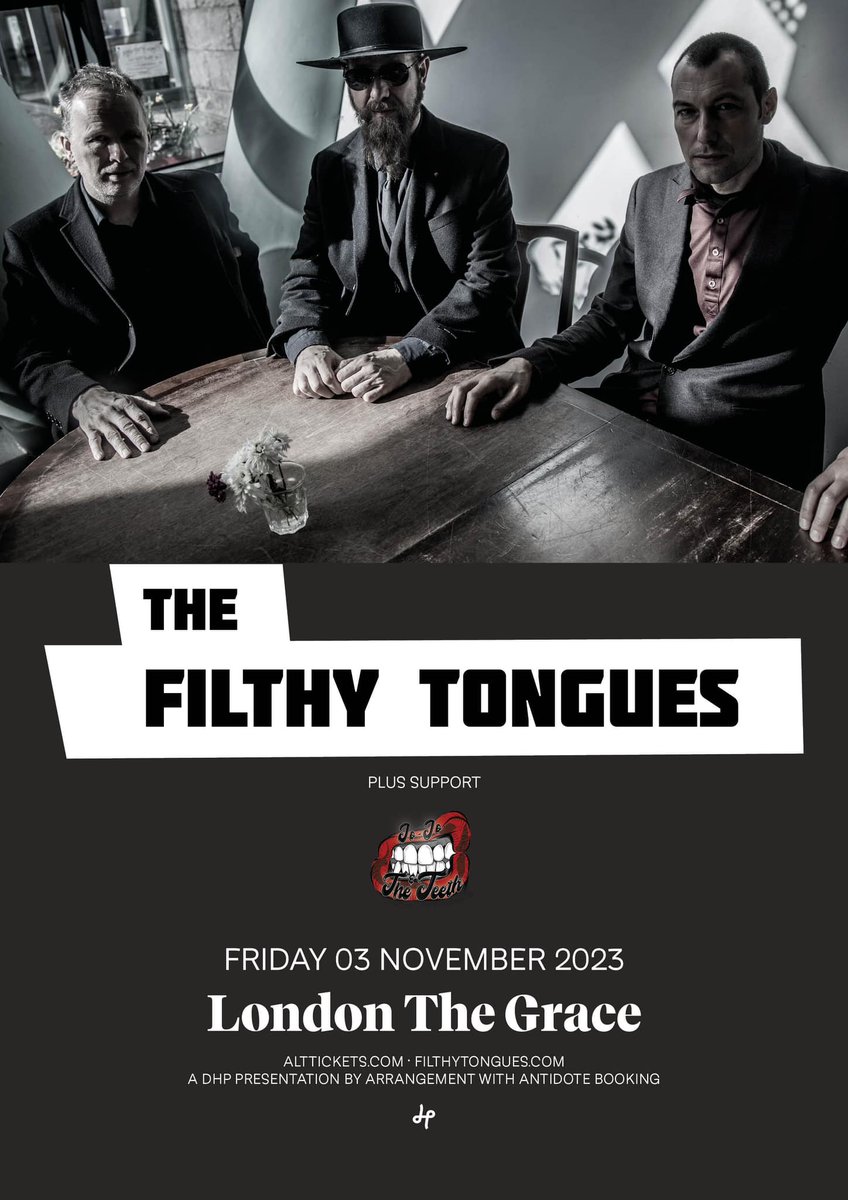 I put forward @jojoandtheteeth to open @filthytongues live @thegraceldn through @DHPFamily, Its happening!(Thanks Anton/Filthy Tongues) Hopefully JoJo & the Teeth will become part of the family! Who's coming? LiNk To TiX👇ticketweb.uk/event/the-filt… #jojoandtheteeth #thefilthytongues