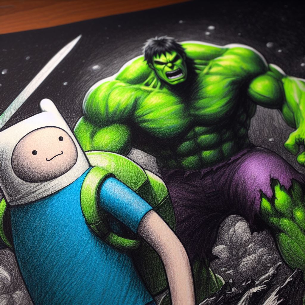 sebastiananticr's tweet photo. Finn El Humano VS. Hulk #FinnTheHuman #HoradeAventura #Hulk #Avenges #Marvel #IA https://t.co/ogbMszfiqY
