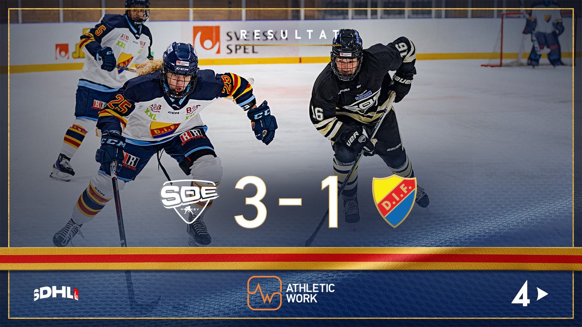 DIFHockeyse's tweet photo. #SDEDIF | 𝗥𝗲𝘀𝘂𝗹𝘁𝗮𝘁
DIF lämnar isen i Enebyberg med en bitter förlust, sedan SDE vänt på Emma Forsgrens ledningsmål. Nästa SDHL-match spelas hemma på Hovet nästa lördag.
#DIFHockey #AlltidOavsett https://t.co/ZLap6IQVdW