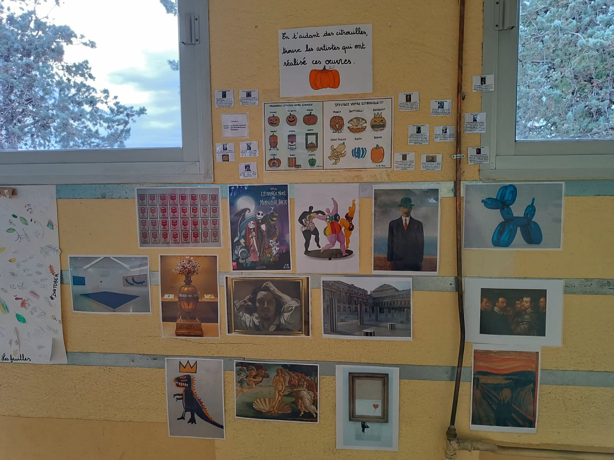 #teamPE
Demain, nous avons une commerçante du village qui vient  faire découvrir les légumes de l'#automne. Les élèves vont faire des ateliers sur le thème de la #courge. En ddm, en français, en maths, et en art grâce à <a href="/LaMineComics/">M. la Mine</a>