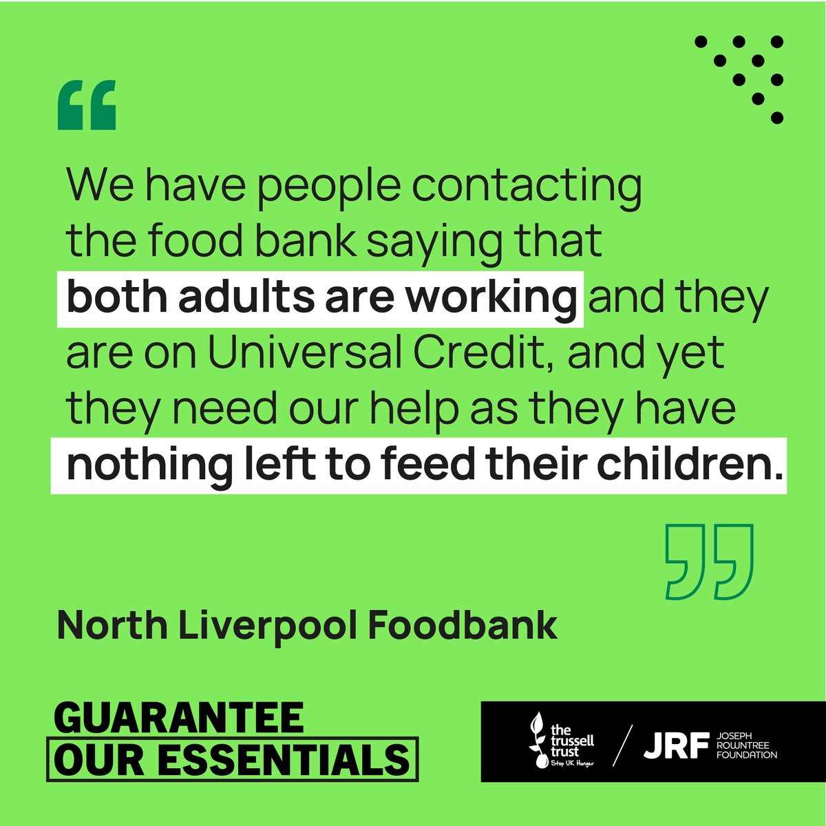 Families are being put in impossible positions. 

No parent should have to worry about whether they can afford food for their children. 

Will you help us fix this? Sign our petition calling on all UK political party leaders to guarantee #OurEssentials 👉 bit.ly/Our-Essentials
