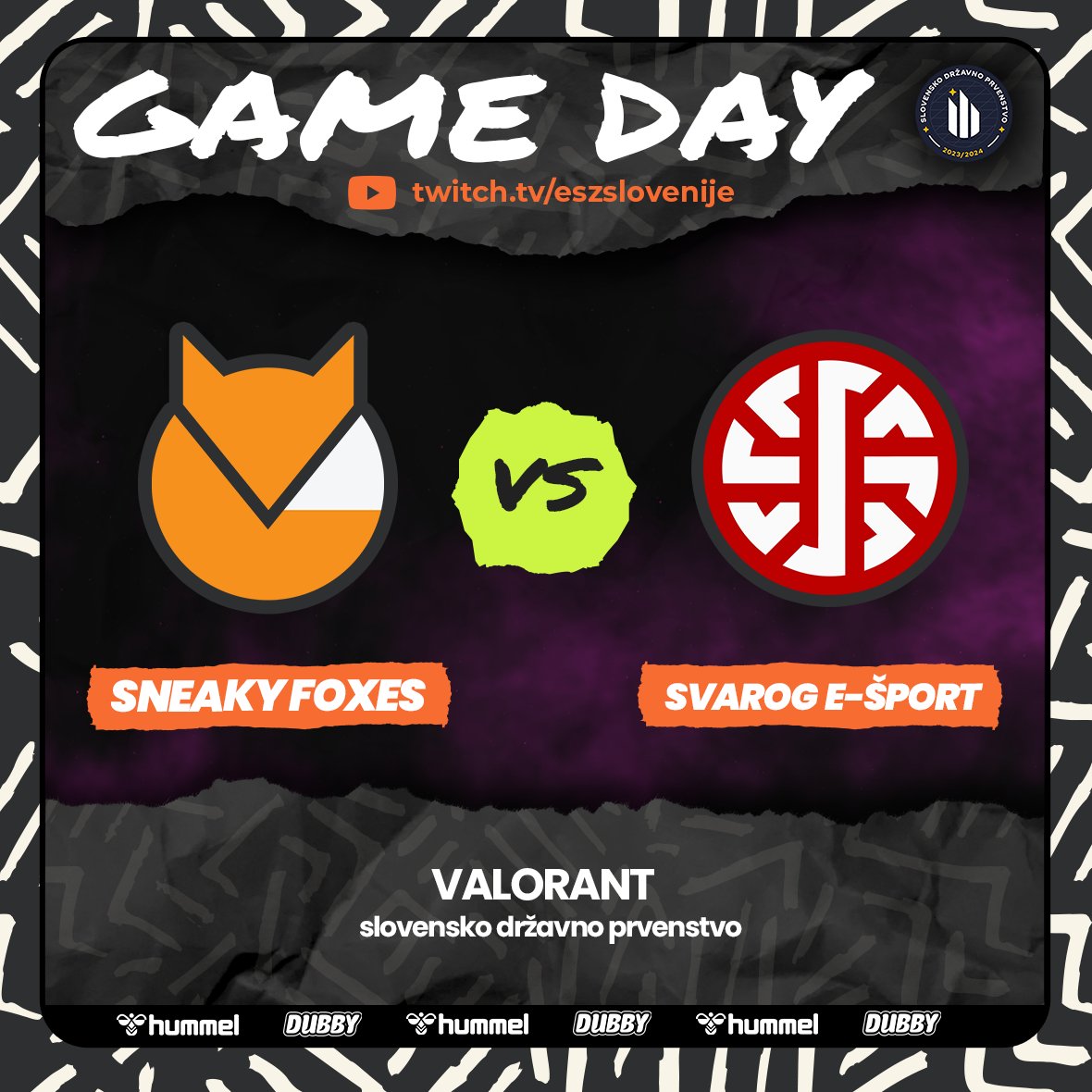 Last match of the week! Let's go for a victory.
<a href="/eszslovenije/">E-športna zveza Slovenije</a> 
Partnered with: hummel, <a href="/DubbyEnergy/">DUBBY®</a>
