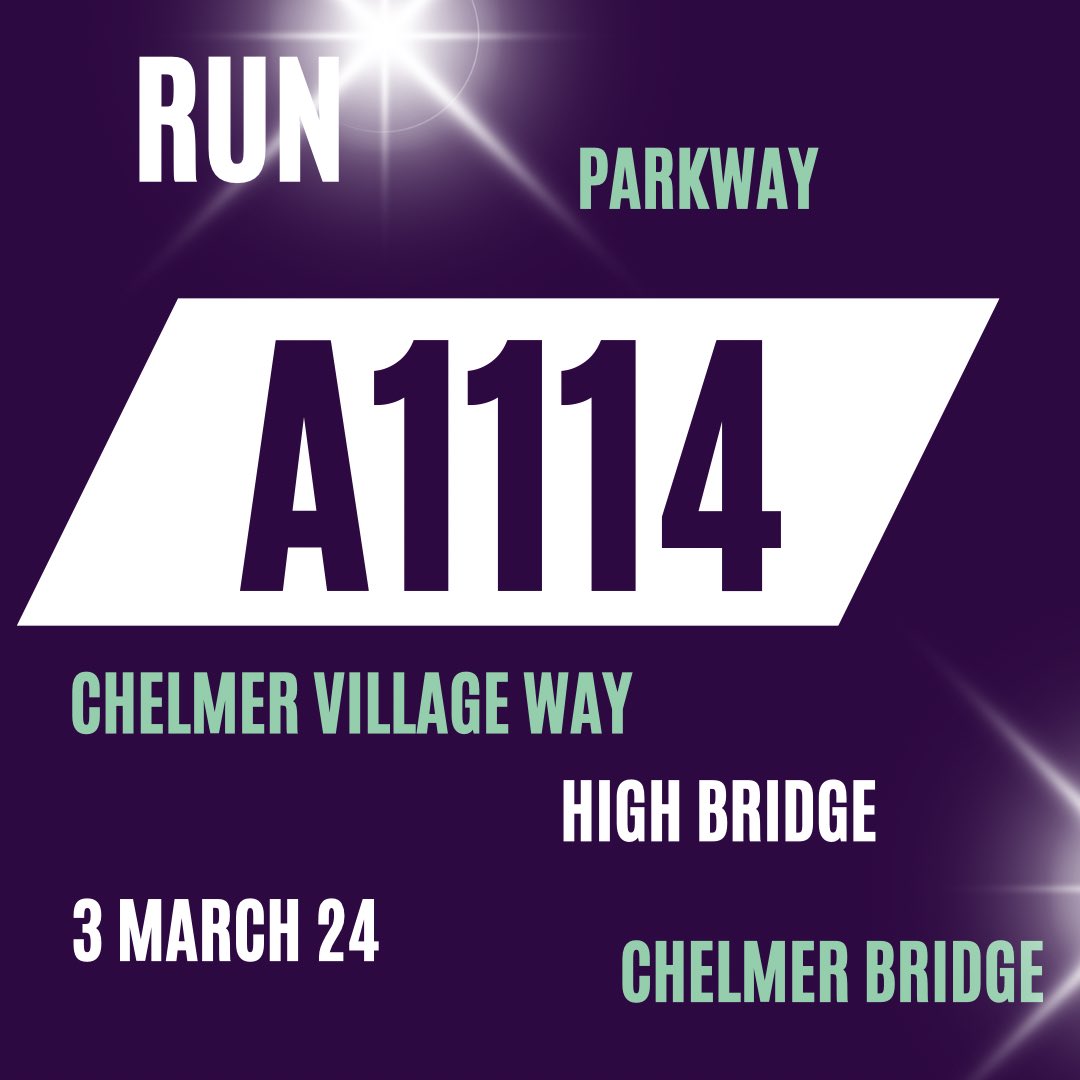 🚧 Major Road Closures - Huge support 👨‍👩‍👧‍👦 Join the iconic Chelmsford Half Marathon #Essex #EssexHalf #ChelmsfordHalf #ChelmsfordNews