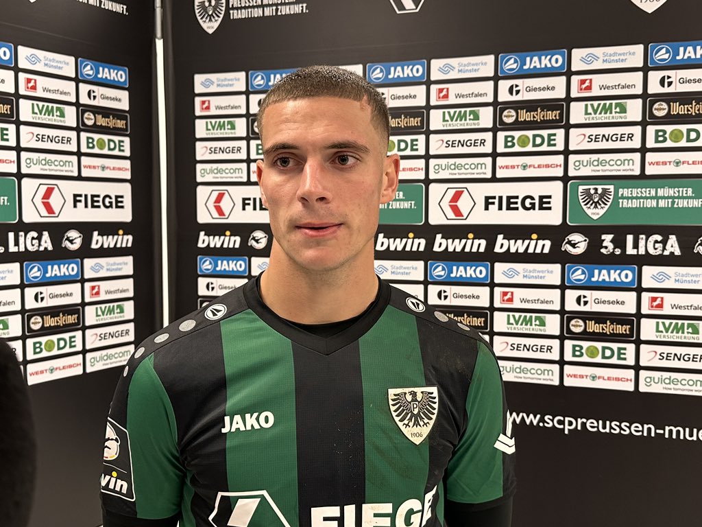 Preussen06's tweet photo. Bazzoli: „Wir können mit einer breiten Brust nach Dresden fahren, auch wenn uns heute das Spielglück etwas gefehlt hat. Insbesondere die erste Halbzeit haben wir heute wieder richtig überzeugend gespielt.“ #scp06 #SCPM60 https://t.co/Vh3koHhV71