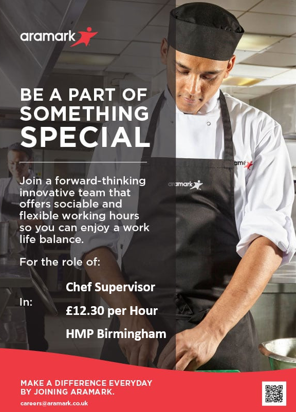 CraigWr68633943's tweet photo. Looking for a new challenge, Join the team @hmpbirmingham with @Aramark as a Chef Supervisor apply via email to wright-craig@Aramark.co.uk https://t.co/wG4H6XO9M1