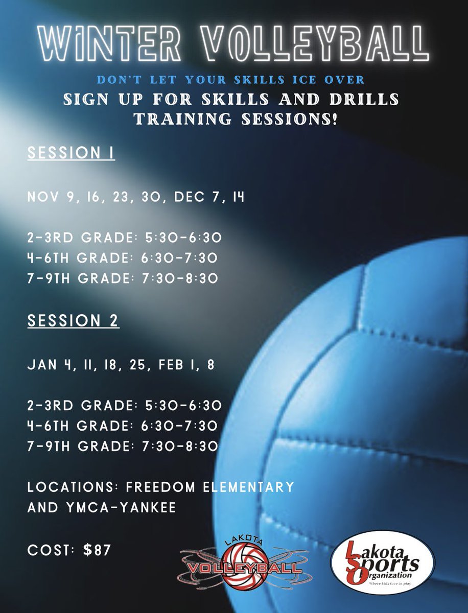 Winter Training! Open to Grades 2-9. Register today <a href="/LakotaSportsOrg/">Lakota Sports Organization</a>