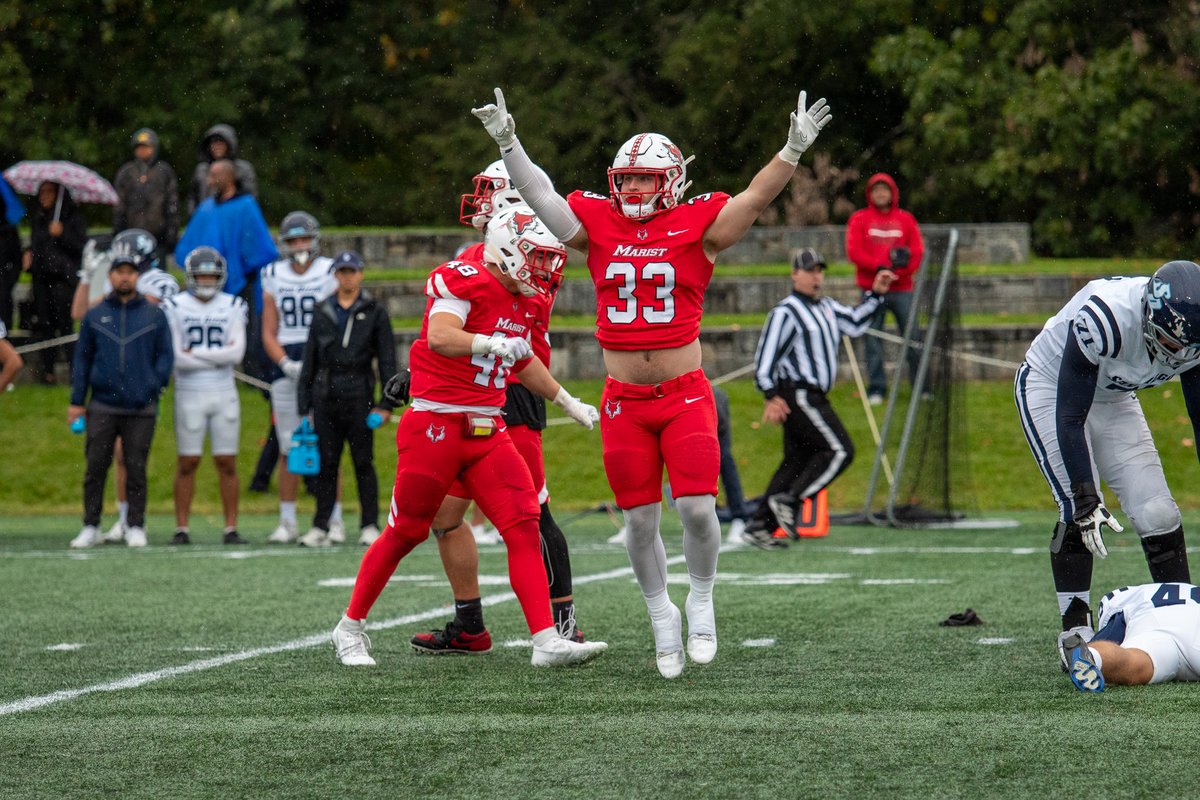 Marist_Fball's tweet photo. Moving 🔼 in the FCS rankings!

🦊 We lead the FCS in fumble recoveries.
🦊 We are 5th in the FCS in turnovers forced.
🦊 Kyle Coffindaffer is tied for the FCS lead in forced fumbles.
🦊 Mike Arrington, Nick Vecchiarelli, and Carter James are tied for fourth in fumble recoveries. https://t.co/5xVWiOZr1F
