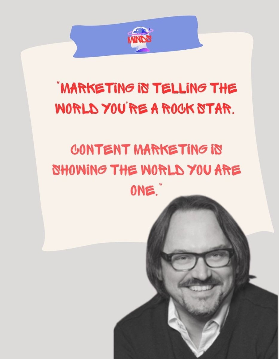 Este auténtico CRACK del #Marketing escribió:

"El marketing es decirle al mundo que eres una estrella del rock. El marketing de contenidos es mostrarle al mundo que lo eres." 🔥🎤 - Robert Rose, Director de Estrategia en The Content Advisory -

#YesWeAre #MktMindsAgency