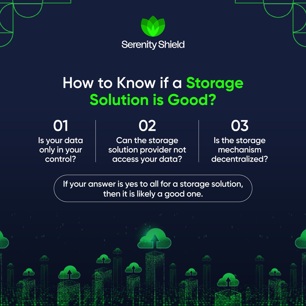 SerenityShldIN's tweet photo. Before you choose any storage platform for your data, ensure it is the right fit for you.
#SerenityShield #StrongBox #StrongBoxArmy #BlockchainStorage #Decentralization #Web3Storage #Blockchain #Web3 #StrongBoxIndia #SerenityShieldIndia https://t.co/FXr8TzYu9v