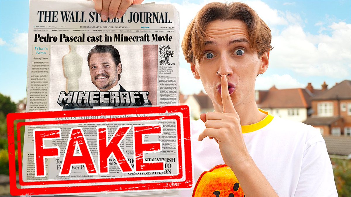 Hello, I am the streets. NEW VIDEO OUT RIGHT NOW!! I created a fake viral rumour that Pedro Pascal was going to be Steve in the Minecraft movie... But hes not. watch to see how i did it! youtu.be/GJNoYOGfStU