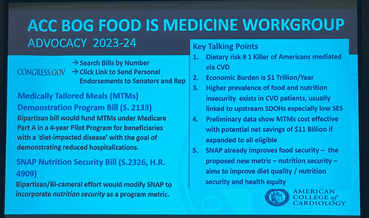 At #ACClegConf excited to see #FoodIsMedicine workgroup showcasing the economic burden of nutritional insecurity & using a healthy Food prescription can be as or more cost-effective than many currently covered medical treatments #ACCWIC bit.ly/3rOYVSL @DrToniyaSingh