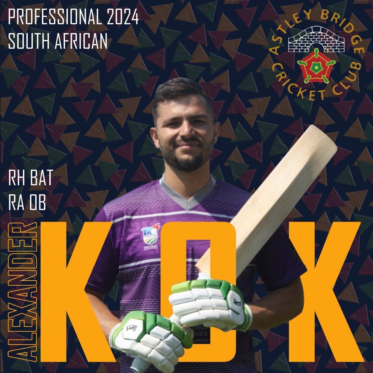 astleybridgecc1's tweet image. We are delighted to announce to signing of Alexander Kok as our professional for the 2024 season. 

Alex joins us from South Africa where he plays first class cricket for @mpumalnaga rhinos.

We look forward to welcoming him to Sharples park next season.

#ABCC #UTB