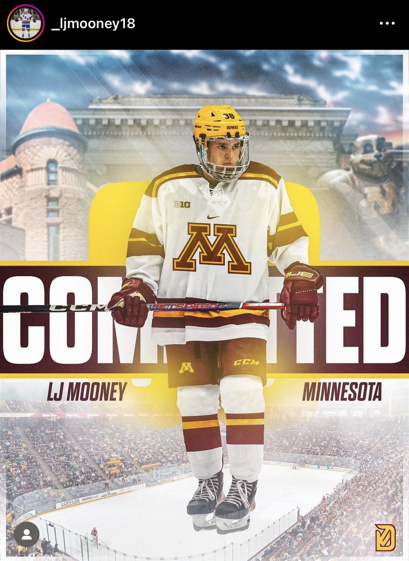 🚨 BREAKING 🚨 5⭐️'07 LJ Mooney has committed to the University of Minnesota! The US NTDP forward is our 2nd ranked 🇺🇸 skater and was our top remaining uncommitted '07! Massive commitment for the Gophers!