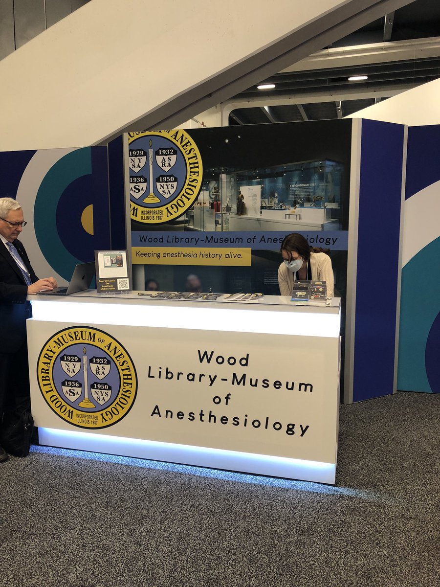 Don’t forget to stop by our booth in the Resource Center of the Exhibit Hall! We will also have a Wood Chips presentation here at 11am. Stop by and say hi! #ANES23 #history #anesthesiology