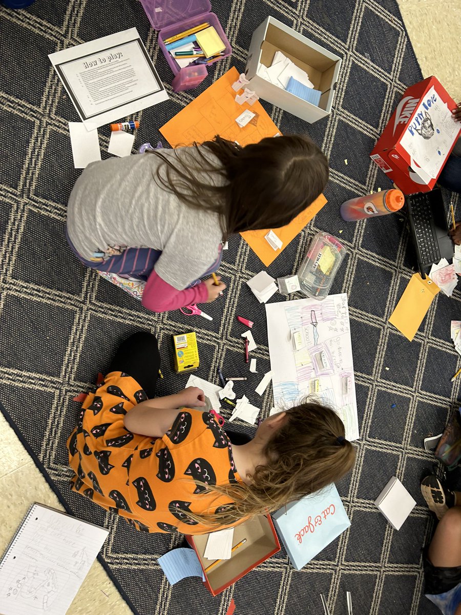 MelissaMillerK's tweet photo. Very proud of my 3rd grade Game Makers! 
My @MCESMavericks completed their first #PBL and created their own board games for our #RYS. They researched, designed, built, and presented their games to their classmates and parents! The future is bright! 💡 https://t.co/VaCReSTCkz
