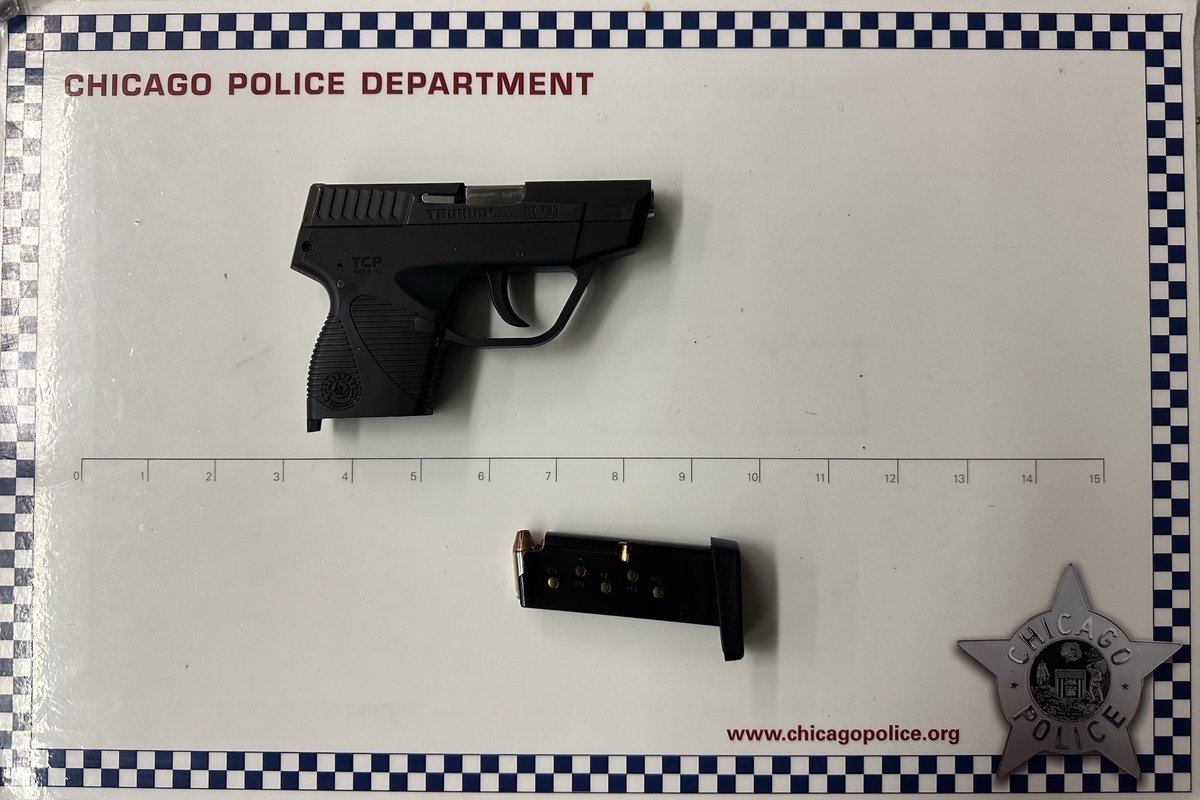 Yesterday, 7662A stopped a driver for a vehicle violation in the 4100 block of W. Fifth Ave in <a href="/ChicagoCAPS11/">11th  District - Harrison</a>. During the traffic stop investigation, this .380 cal Taurus PT-738 was recovered from a convicted felon. Felony UUW by felon charge approved. Good job! <a href="/Chicago_Police/">Chicago Police</a>