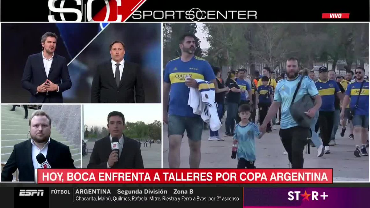 #Ahora en #SportsCenter, @francanepa1, @Jorge_BarriL, @Augustocesar22 y @MarianoFusco2 con la previa Boca vs. Talleres por #CopaArgentina. 📺 #ESPNenStarPlus