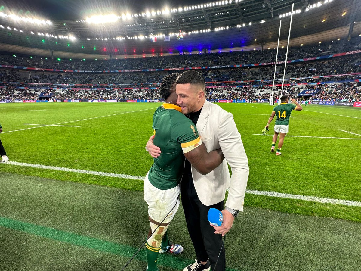 SonnyBWilliams's tweet photo. Always mad love and respect for my @Springboks brothers 💪🏽

Tough to see the @FranceRugby play that well and still come up short, just like the Irish they both could’ve been  playing next week. 

#RWC2023 ❤️🏉 https://t.co/fK8bJQkCu4