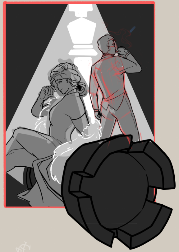 pachiku13's tweet photo. [WIP] - base sketch > sketch revision > composition revision > sketch revisions x2 > line art > values???? https://t.co/btCAUj1PPf