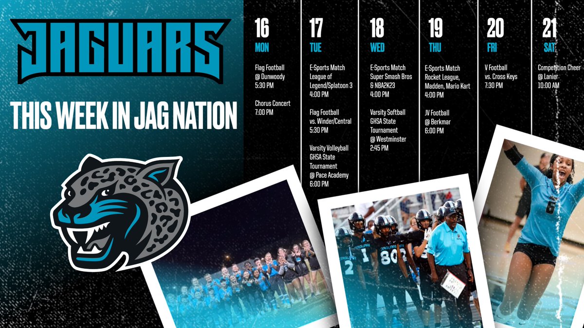 TWO Jag teams competing in State Tournaments, Friday Night Football is back at home and lots of other SKG teams in action. It’s going to be a great week, Jag Nation! #SKG #4theSKG