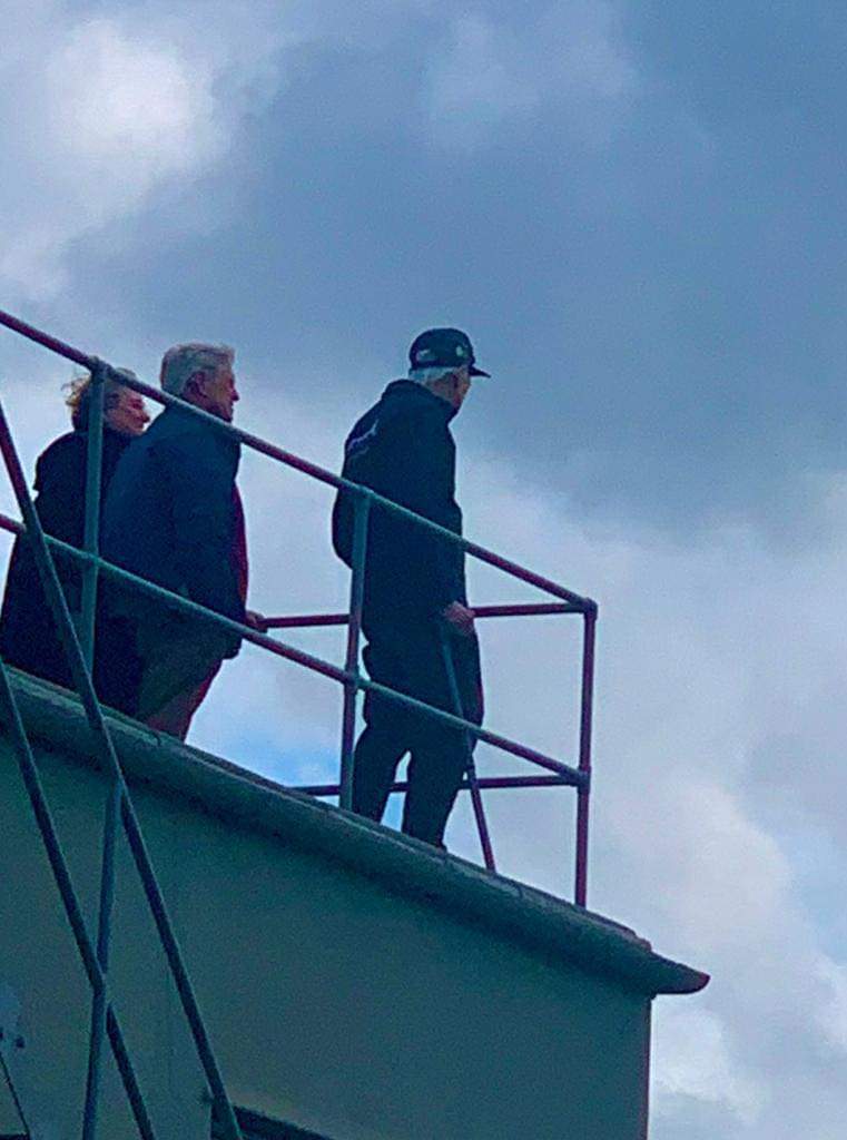 MastersBehind's tweet photo. Courtesy of the folks at the 100th Bomb Group Memorial Meseum;
Lucky Luckadoo looks across the airfield from the Control Tower at Thorpe Abbotts one last time yesterday before returning home. He was accompanied by his daughter. It has been a privilege to host him at the museum. https://t.co/sAODtlMQMl